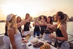 bachelorette-boat-party-2 PEC wine tours pontoon boat bachlorette party sandbanks prince edward county