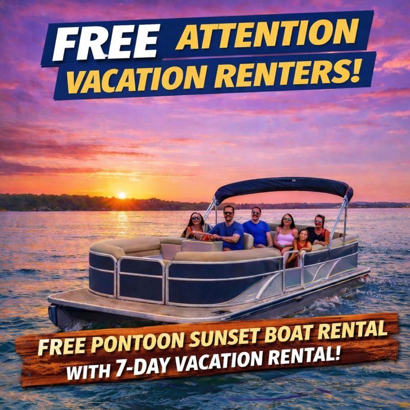 free pontoon boat rental with 7 day rental